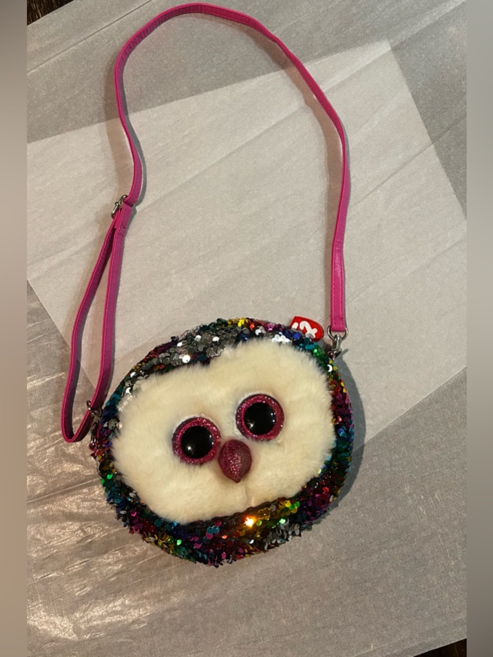 TY Flippables Sequin Plush Purse Owen
Owl  NWOT